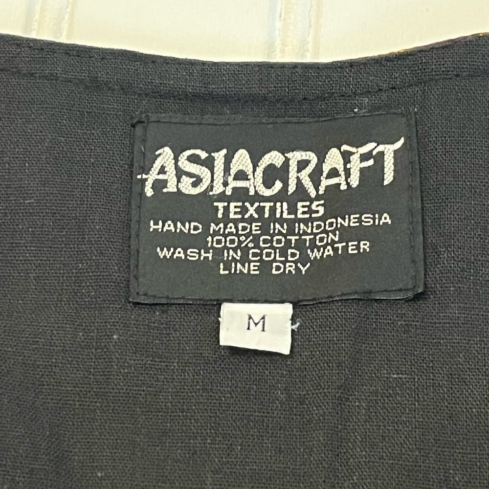Vintage ASIACRAFT Vest 100% Cotton Patchwork Festival Indie Size M - Picture 6 of 6